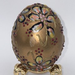 SIGNED Nannette Fenn “Eggs”traordinaire Designs Floral Faberge Inspired Egg USA