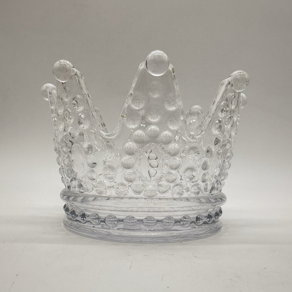 Unbranded Glass Crown Dish Trinket Holder