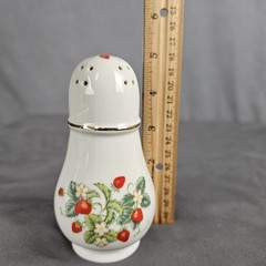 Vintage Avon Strawberry Porcelain Sugar Shaker – 22K Gold Trim , Made In Brazil
