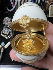 Faberge Petit Baby Egg With Bear Hand Signed by Tatiana Faberge NIB