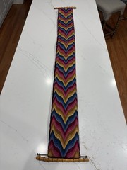 Vtg Bargello Needlepoint Bell Pull Hanging Excellent 53”