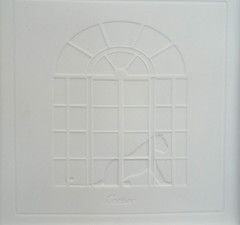 Cartier Porcelain Square Embossed Window Panther Large Tray France Authentic 9.5