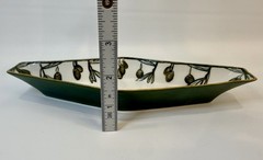 Vintage Limoges France Hand Painted Olive Tray, Gold Trim: Signed, EUC