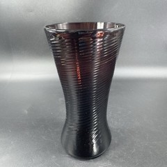 Venetian Hand Blown Art Glass Tumbler Drinking Glasses Cups Amethyst Optic Set 3