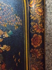 Antique 1800s Tin Metal Toleware Hand Painted Tray Courtship Man Woman Folk Art