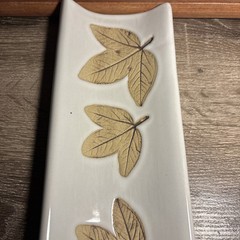 Cracker Tray Platter Country Originals Oak Leaf Pottery Colombia 14” Set Pair D6
