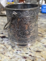 Vtg Middletown 525 White Metal w Handle Intricate Detail Dragon RARE FIND 4.5”