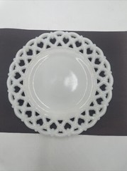 6 Westmoreland White Milk Glass Open Lace Reticulated Edge Heavy 8.5” Plate Set!