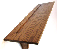Vintage 1990s Solid Oak Wood Wall Mount Clock Curio Book Shelf 5.5″ x 17.5″ Long