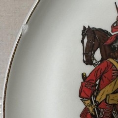 Vintage 1950’s W. S. George Pottery Historical Uniform plate Maryland Dragoons
