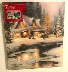 Hallmark Thomas Kinkade Hanger Family Deer Creek Winter Wall Canvas 2010 New