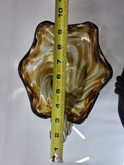 Vintage Hand Blown Glass Swan – Large Shaped Dish 11″- Unbranded