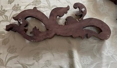Vintage Set 3 Wall Appliques Plaques Rococo Scroll Hollywood Regency Brown Gold