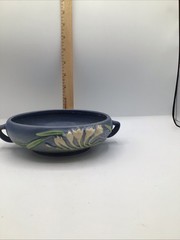 Vintage Roseville Delft Blue Freesia Bowl 464 6