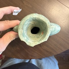 700BC-300BC RARE Egyptian Terracotta Glazed Faience “New YEARS” Flask 11.5inx9in