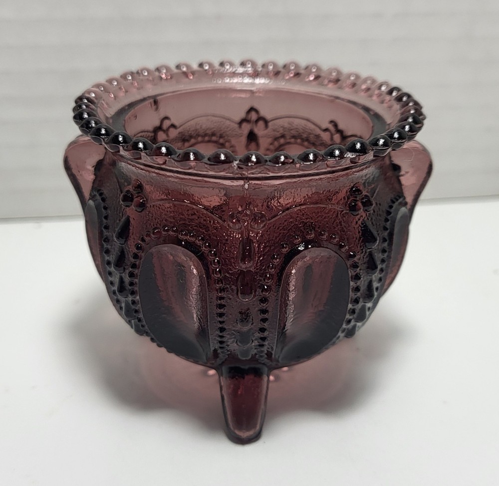 Vtg Degenhart Boyd Thumbprint Cauldron Gypsy Toothpick Candle Holder Amethyst