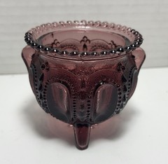 Vtg Degenhart Boyd Thumbprint Cauldron Gypsy Toothpick Candle Holder Amethyst