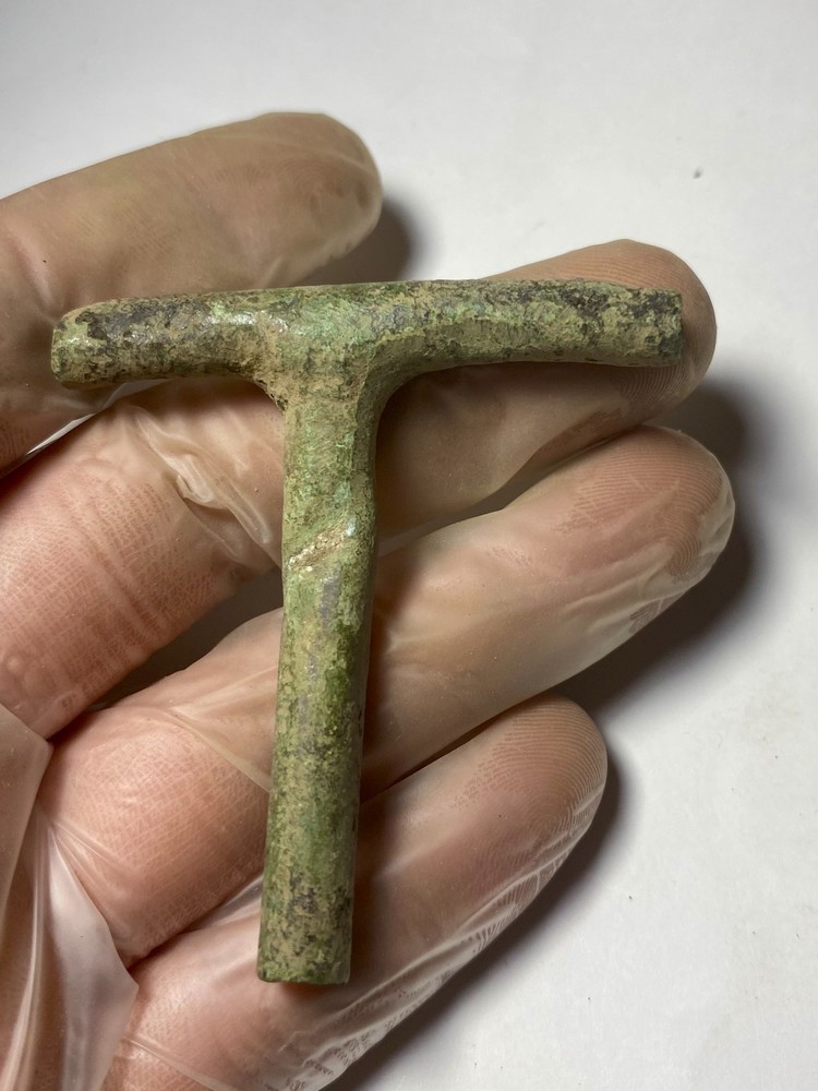 Ancient Hellenistic Bronze Masonry T-Handle Tool 300 BC–100 AD Genuine COA