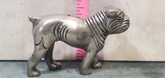 rare Ugly Vintage Pug or Bulldog Metal statue Figurine 3x2x1 inches