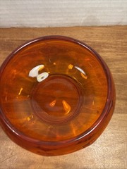 Viking Paneled Covered Candy Dish Persimmon Orange Glass Lidded Bowl