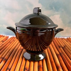 Vintage Sugar Bowl & Creamer Mikasa Moderna Shape by Larry Laslo HG001 Jet