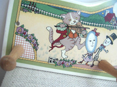 Mary Engelbreit Nursery Rhyme Peg Wall Rack 1990’s Repairs Ceramic and Wood