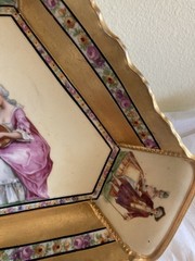 Antique German Beautifully Decorated Lovers Story Dish