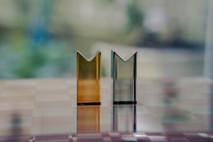 Minimalistic Brown & Black Crystal Chess Set | Architectural Design Chess Set