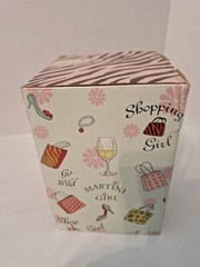 Martini Girl, Go Wild 10 Oz. Glass Hand Painted In Damaged Box