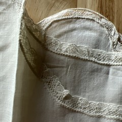 Vintage Antique Toddler Girl’s White Cotton Slip 15”X11”