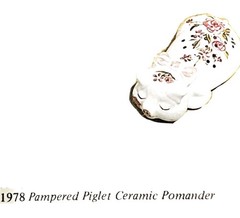 1978 Avon Ceramarte PAMPERED PIGLET Ceramic Pomander NOS in Box No Chips VINTAGE