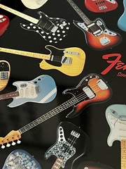 Electro Lounge Guitars Serving Tray with various iconic Fender guitar models
