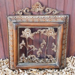 Vintage Art Nouveau Style Heavy Bronze Metal Wall Hanging Art Ornate Roses