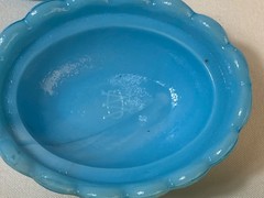 Vintage Westmoreland Mini Blue Milk Glass Hen On Nest 2.5” Chicken