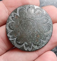 Georgian Button Decorative Pewter / Tombac 18th Century Detecting Find Antique