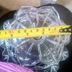 Vintage Lead Crystal Glass Lidded Candy Dish/Comport Diamond Pattern.