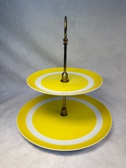 Vintage 1975 Fitz & Floyd Yellow 2-Tier Serving Tray