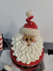 Jiggling Santa Ceramic Figurine Fitz & Floyd Gift Gallery Christmas Bobblehead