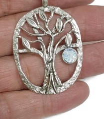 Roman Glass Pendent 925 Silver Tree Of Life Ancient Fragment Roman Glass 200 B.C