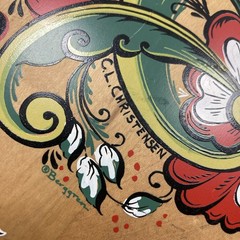 Vtg 1962 Berggren Handpainted Norway Swedish Rosemaling Wall Hanging 12″ Signed