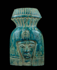 Rare Egyptian Antiques Figurine Goddess Hathor Head Statue Authentic BC