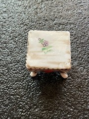 Vintage Miniature Porcelain Table Plant Stand Hand Painted Floral Japan 1.5”