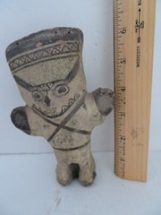 Pre Columbian Peru Warrior Head on Stand