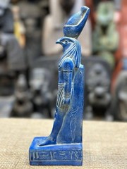 Ancient Egyptian Horus Falcon Statue Rare Lapis Lazuli Pharaonic Figurine BC