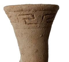 300 BC Beautiful Ancient Roman Clay Terracotta Drinking Rhyton Museum Quality