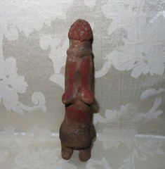 A RARE 13 to 15th Century Pre-Columbian Pottery in the form of a Footed Phallic