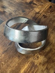 Metal Abstract Ribbon Sculpture Metal Art Modernist Mid Century Mcm