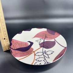 POTTERY BARN Graphic Harvest Ceramic Dish Plate Made In Brazil Round New Set 4