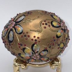 SIGNED Nannette Fenn “Eggs”traordinaire Designs Floral Faberge Inspired Egg USA