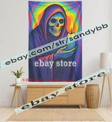 Psychedelic reaper wall tapestry energy gothic 39X59 in